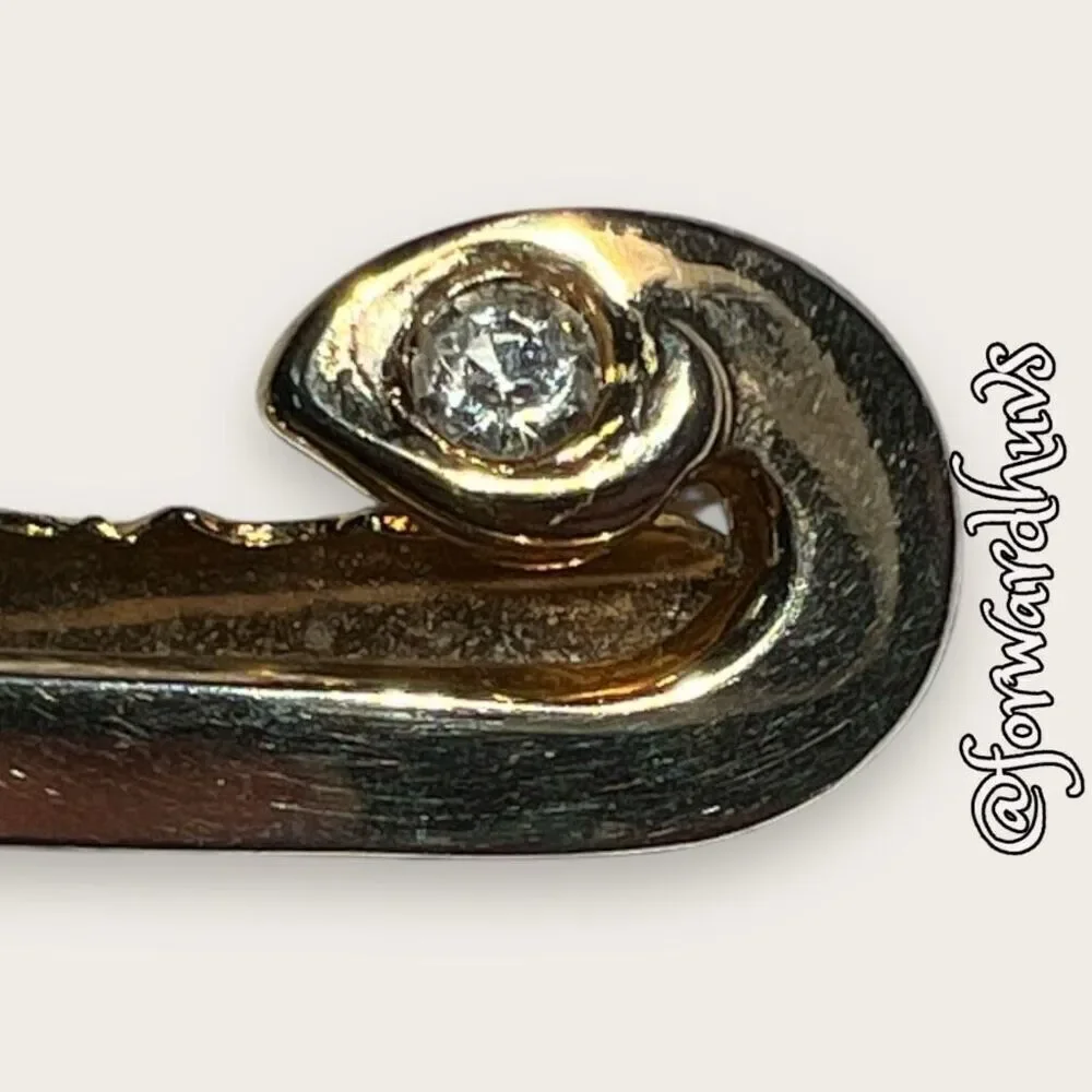 Bundle Sale 3 for $15 | Gold Tone Tie Tack With Clear Rhinestone